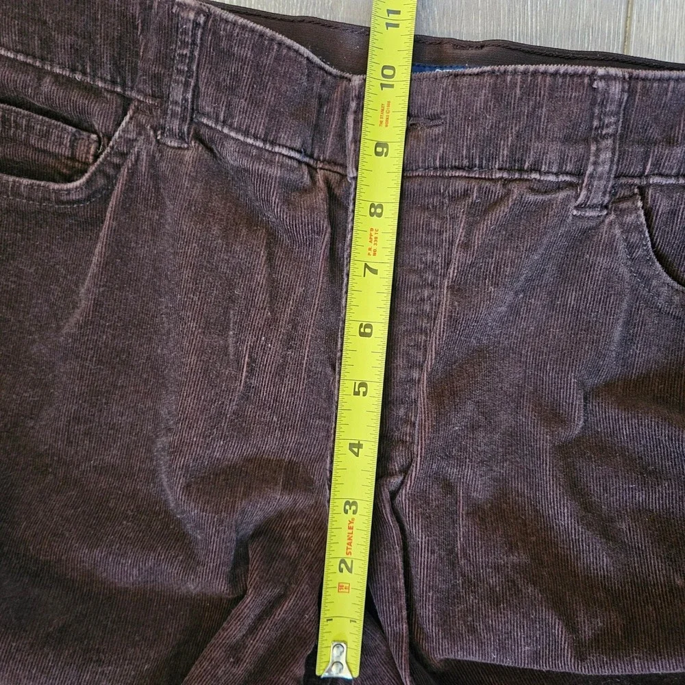 Chaps Womens Brown Corduroy Straight Leg Pants Size 12 Espresso Cotton Blend
